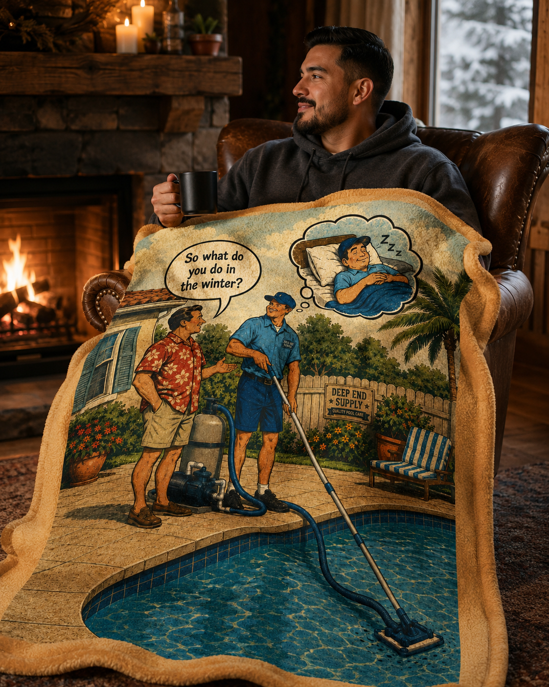 What Do You Do in the Winter Sherpa Fleece Cozy Throw