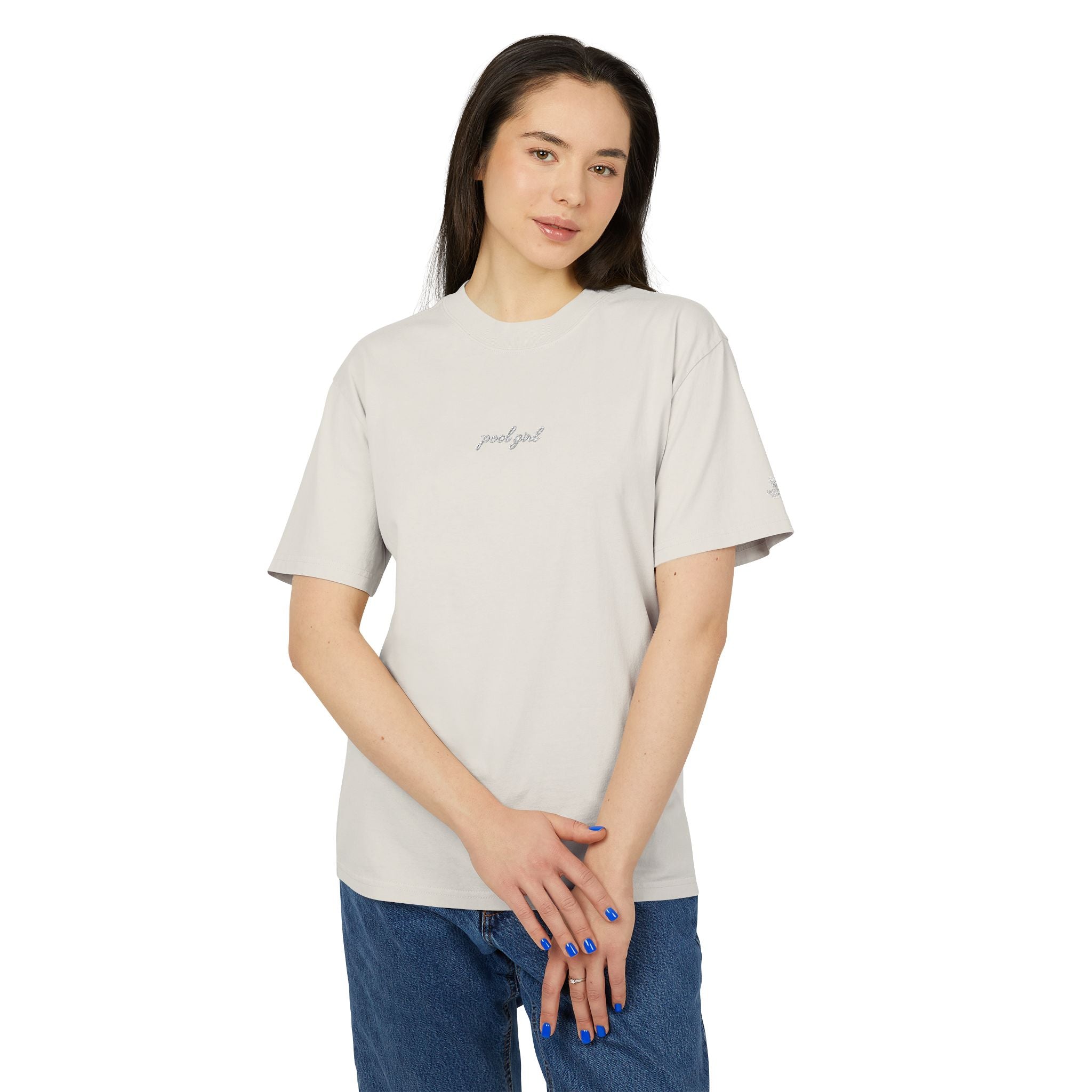 Minimalist Pool Girl Embroidered Heavy Tee