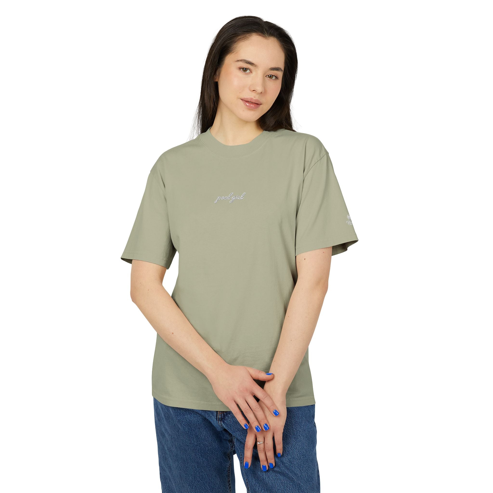 Minimalist Pool Girl Embroidered Heavy Tee