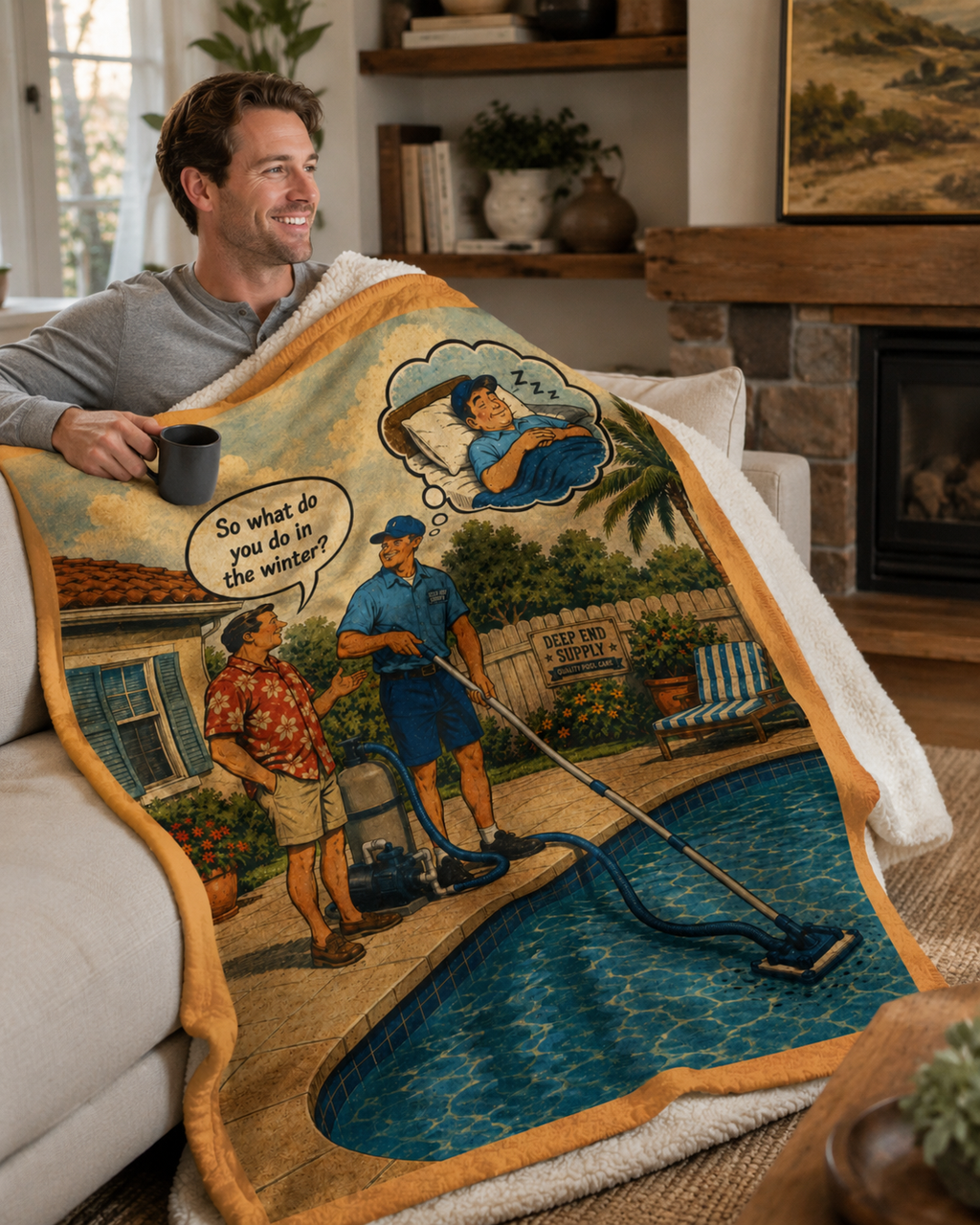 What Do You Do in the Winter Sherpa Fleece Cozy Throw
